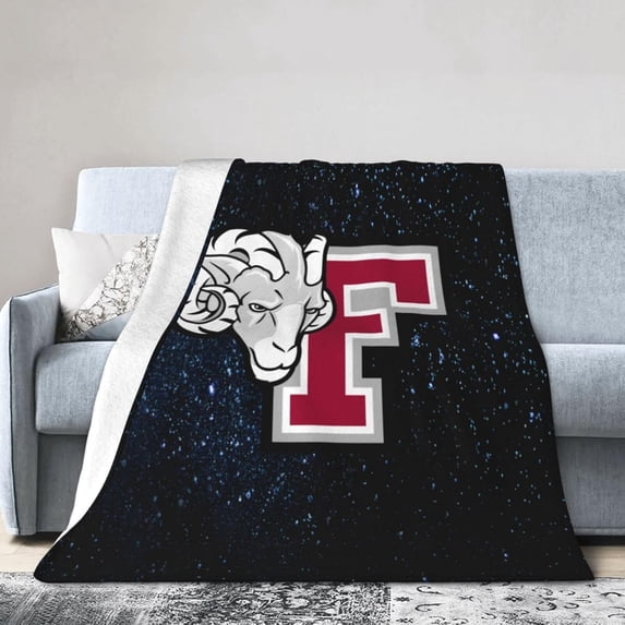 Fordham Rams Logo Fleece Blanket, Very Soft Microfiber Flannel Blanket for Couch Warm and Cozy for All Seasons
