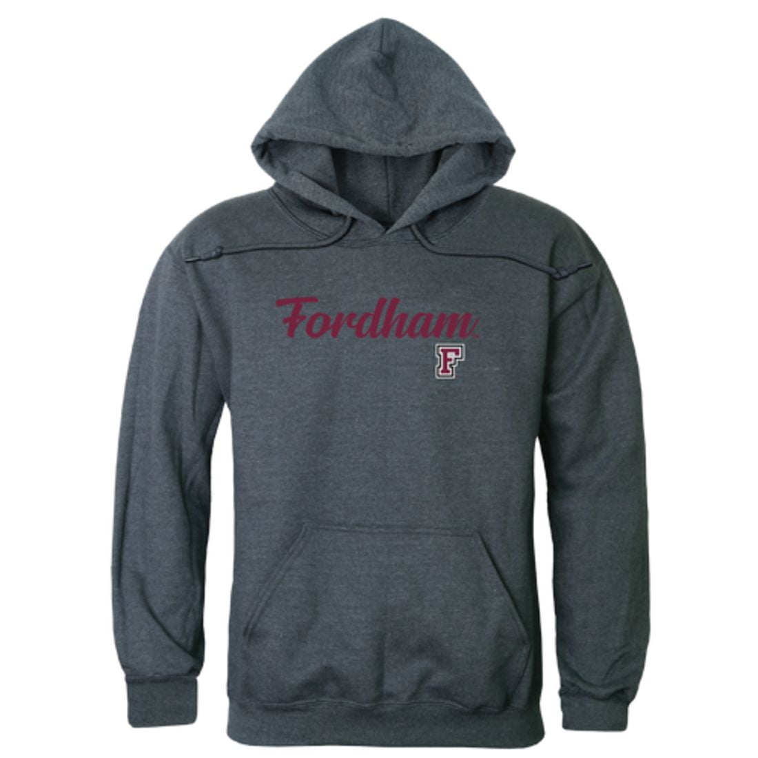 Fordham University Rams Script Hoodie Sweatshirt Heather Charcoal Large Walmart