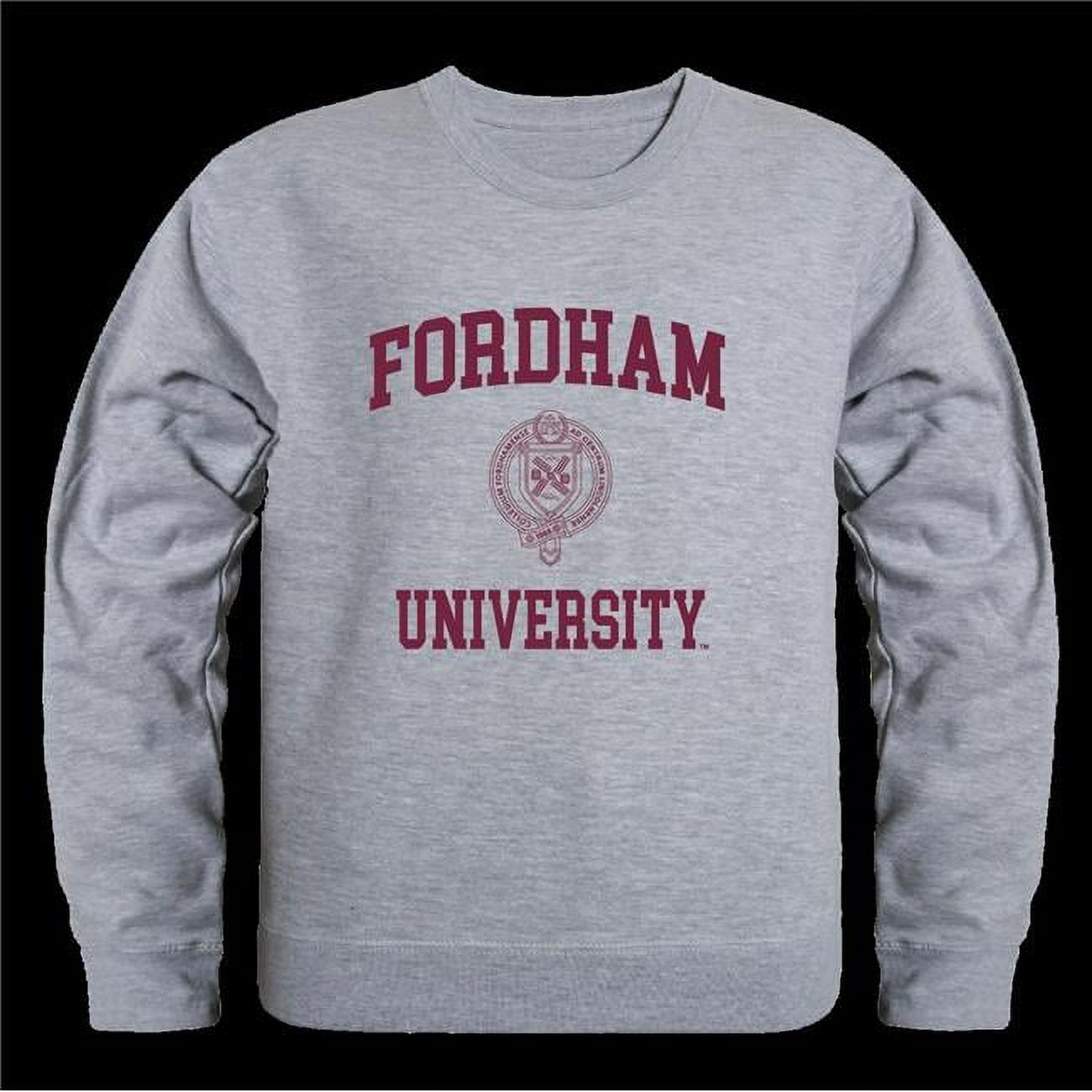 Fordham University Rams Seal Crewneck Sweatshirt Heather Grey Small