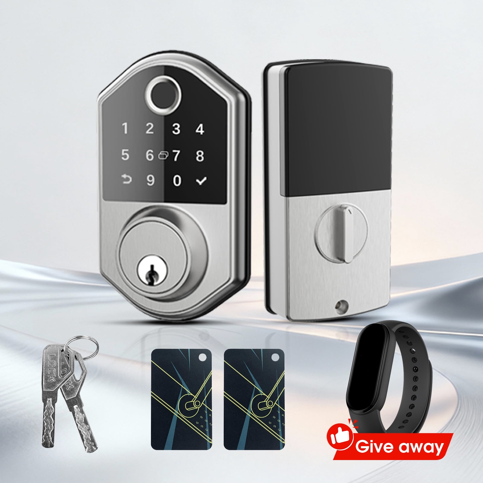 Lock Key 819 Fordilock Keyless Finger Print, Biometric Door Lock with Key,Fully ...