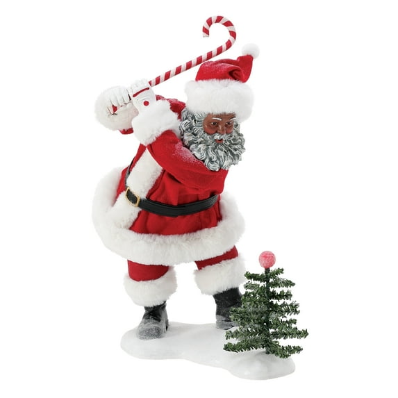 Department 56 Possible Dreams Santa Claus Fore! African American Christmas Multicolor Figurine 11.5in H