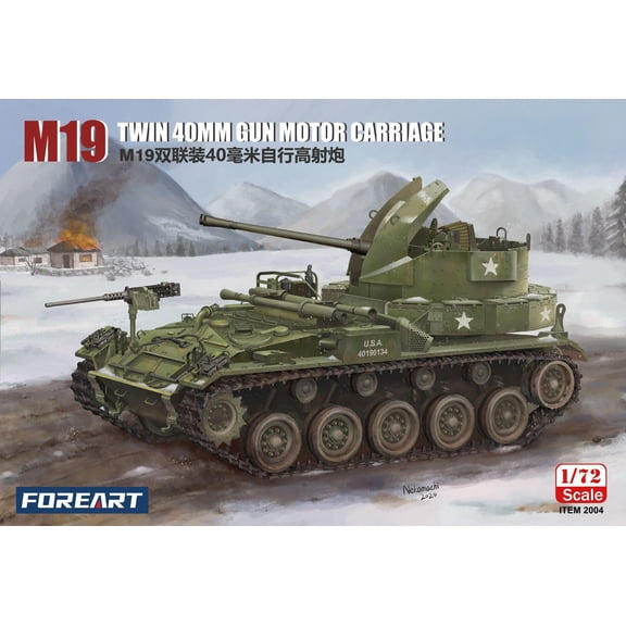 Fore Art 2004 1/72 Scale M19 Twin 40MM Multiple Gun Motor Carriage Plastic Model Kit