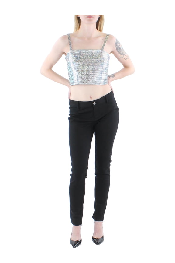 Womens Disco Sleeveless Cropped