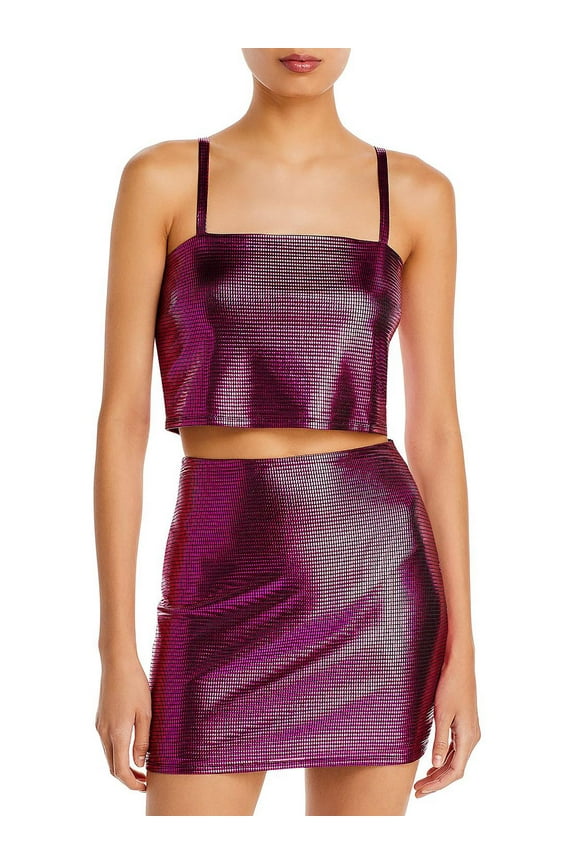 Womens Disco Sleeveless Cropped