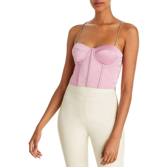 Fore Womens Satin Corset Blouse