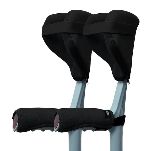 Forearm Crutch Pads (7 Units), Comfortable Elbow & Hand Padding for Open Cuff Crutches, Non-Slip Hand Grip Covers with Adjustable Straps, Breathable & Washable Forearm Crutch Accessories