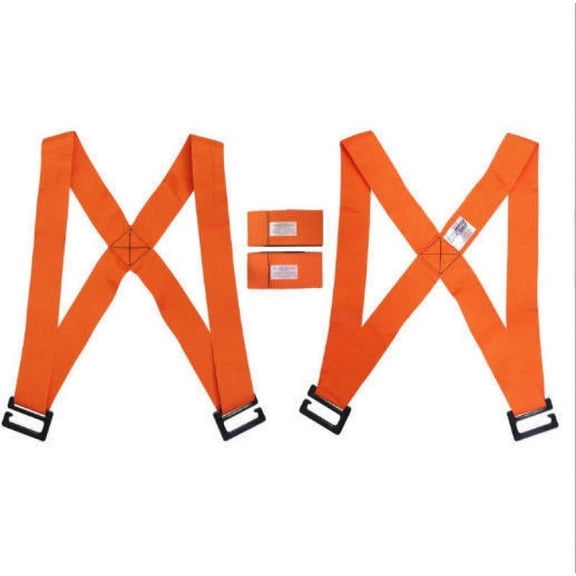 Forearm Forklift 2-Person Lifting and Moving Straps Lift, Move and Carry Furniture, Appliances Safely and Easily Like a Pro Orange