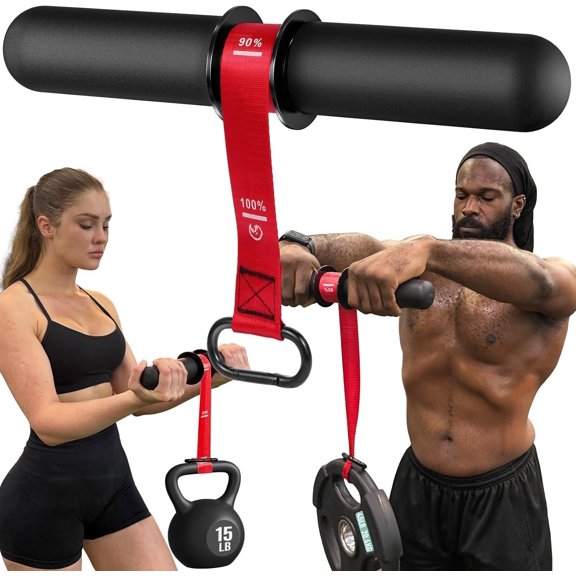 Forearm Strengthener & Forearm Exerciser, Wrist Roller with Thicker Handle, Forearm Strength Trainer with Adjustable Strap - Ideal for Grip Strength, Building, Rehabilitation