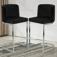 thumbnail image 1 of Foreate 26" Counter Height Bar Stools Set of 2 Modern Counter Stools with Back and C-Shaped Metal Frame, Velvet Bar Chairs Island Stools for Kitchen Counter, Home Bar, Pub, Black, 1 of 8