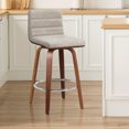 thumbnail image 1 of Foreate 26" Swivel Counter Height Bar Stool, PU Leather, 440LBS Capacity, Mid-Century Modern Design for Kitchen & Bar, 1 of 8