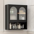 thumbnail image 1 of Foreate 3-Tier Metal Bathroom Cabinet Wall Mounted w/ Tempered Glass Door Adjustable Shelving Heavy Duty Medicine Cabinet over the Toilet Rack for Office Laundry Room Kitchen, 1 of 10