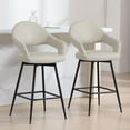 thumbnail image 1 of Foreate PU Swivel Barstools Set of 2, 26" Seat Counter Height w/ Hollow Mid-Back Metal Legs, Upholstered Leather Modern Kitchen Pub Island Stools Bar Chairs, 1 of 11