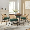 thumbnail image 1 of Foreate Set of 4 Modern Rattan Dining Chairs Mid-Century Cane Back, Curved Arm, Boucle Upholstered - 300 lbs Capacity, Quick Assembly for Home & Office Green, 1 of 8