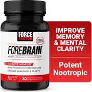 Force Factor Forebrain, Nootropic Brain Supplement with Caffeine, Bacopa & Huperzine A for Memory, Focus, Mental Energy & Brain Health, 30 Capsules