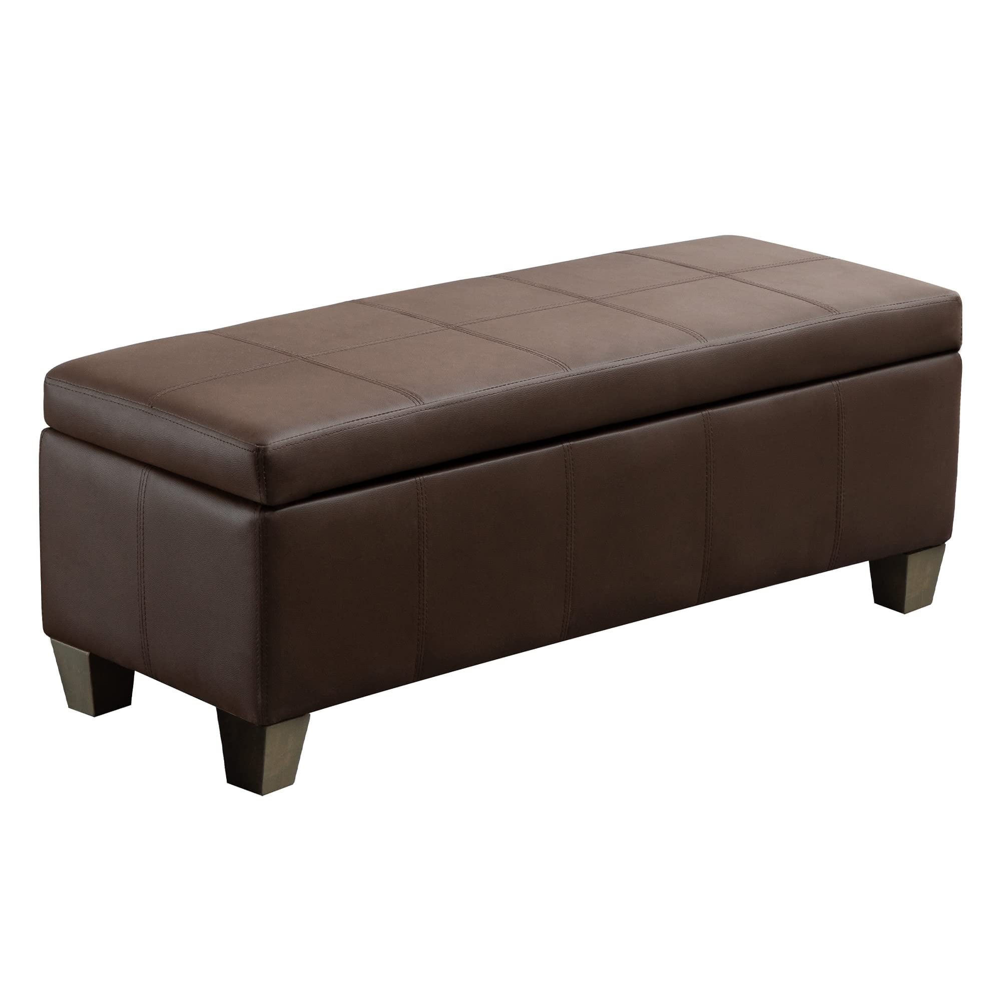 Foredo Rectangle Ottoman with Storage, Modern Faux Leather Bench with ...