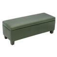 thumbnail image 1 of Foredo Rectangle Ottoman with Storage, Modern Faux Leather Bench with Solid Wood Legs, Ottoman for Living Room, Bedroom and Entryway, Green, 1 of 7