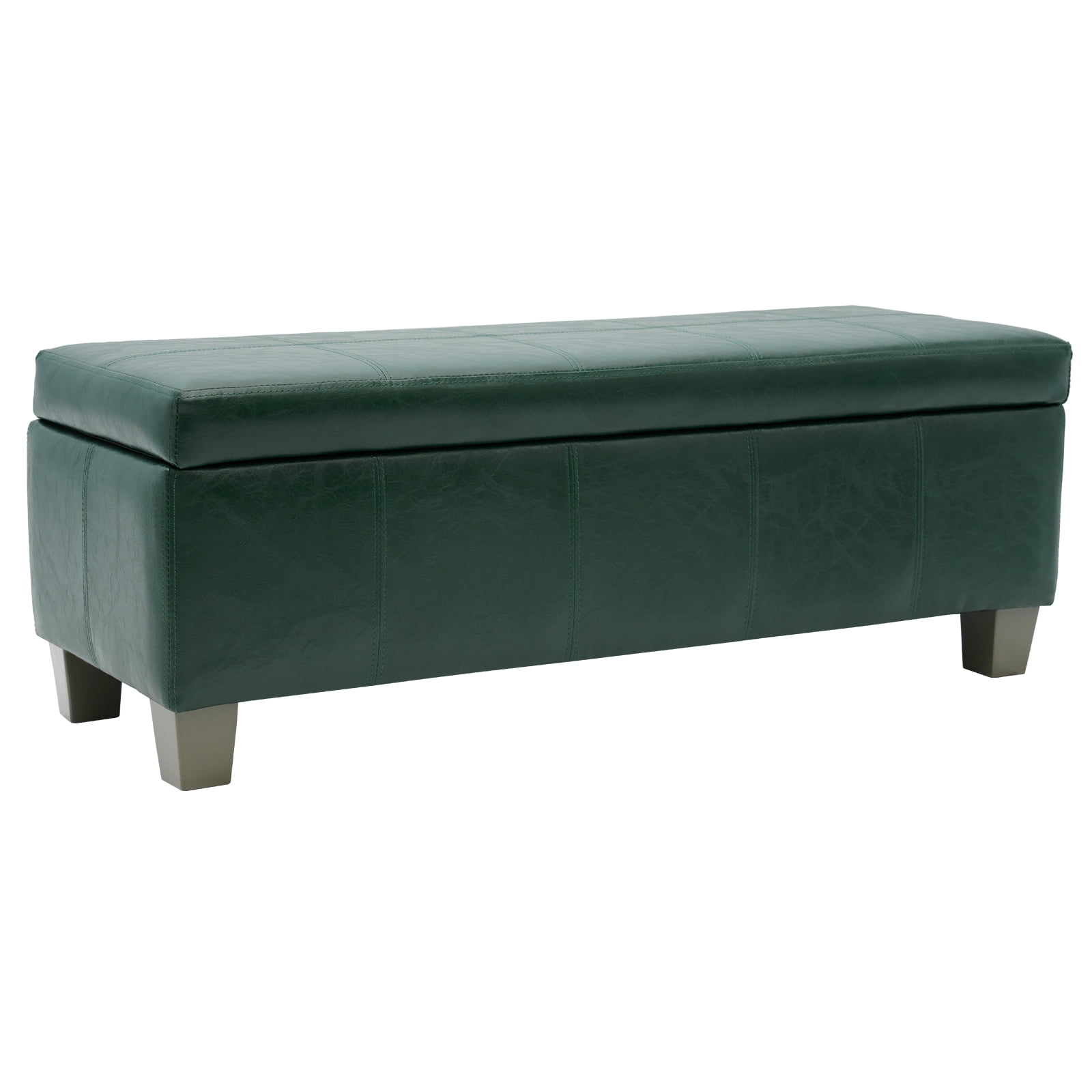 Foredo Rectangle Ottoman with Storage, Modern Faux Leather Bench with ...