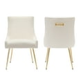 thumbnail image 1 of Foredo Velvet Dining Chair Set of 2, Upholstered Modern Dining Chair with Gold Legs,Side Chair for Dining Room Living Room, Beige, Tufted Back, 1 of 8