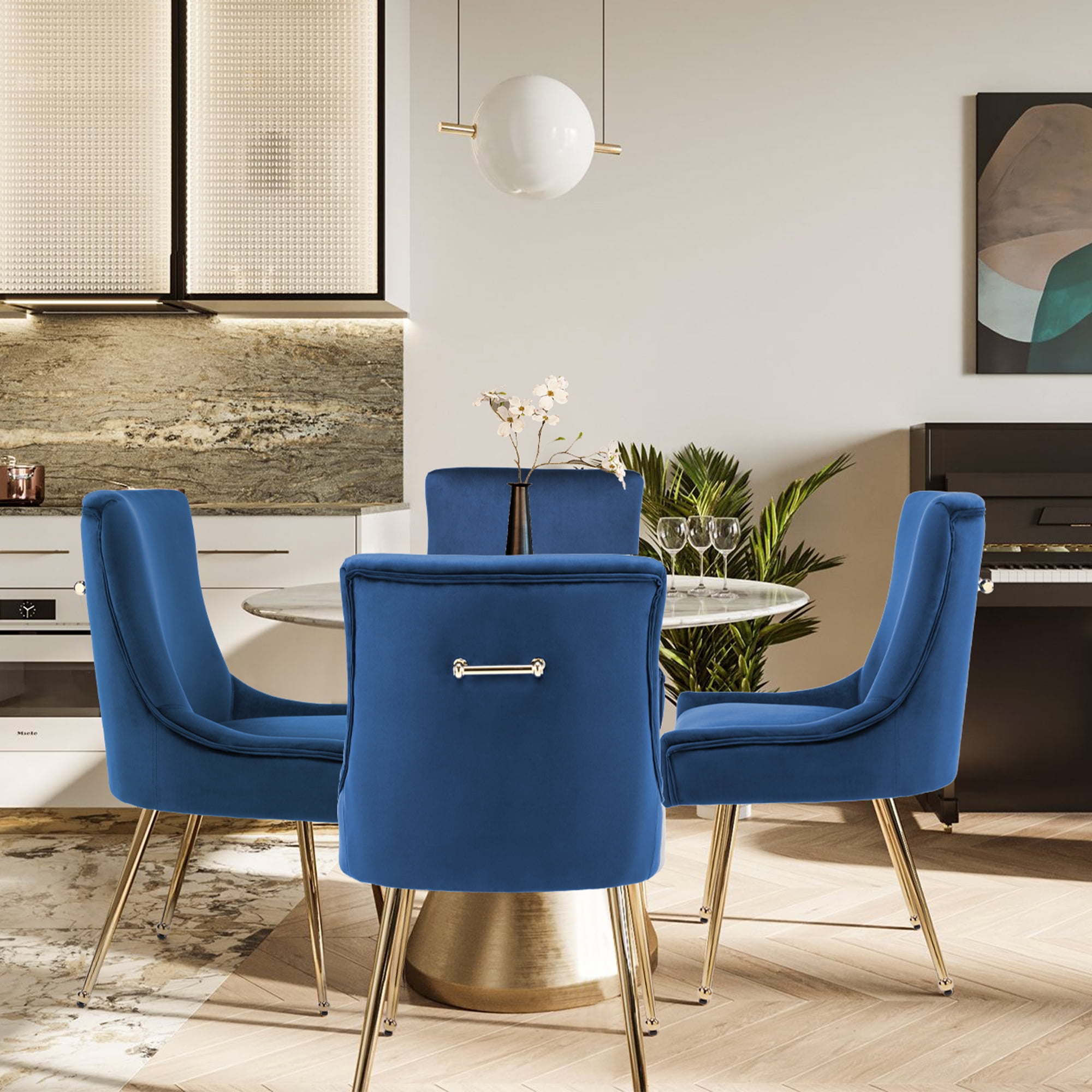 Foredo Velvet Dining Chair Set of 2, Upholstered Modern Dining Chair