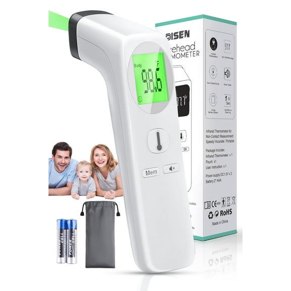 Forehead Digital Thermometer, Temperature Memory, Fast and Accurate Reading with Backlight LED Screen, The Non-Contact Infrared Thermometer for Adults and Kids,Baby Thermometer for Fever