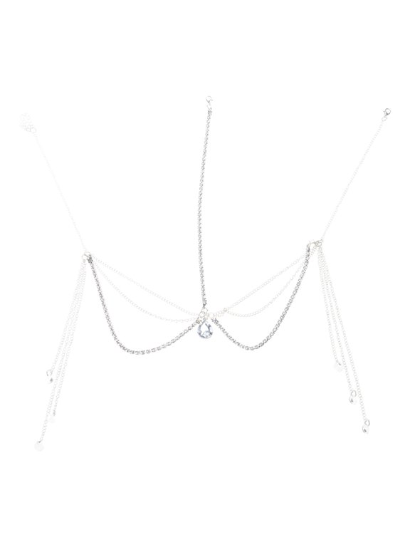 Forehead Headpiece Rhinestone Head Chain Layerd Hair Jewlery Christmas Prom Festival Hair Jewelry for Women Girls Teen