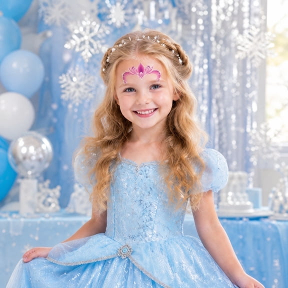 Forehead Stickers 8 Pcs, Glitter Face Decals Crown Flower Bindi for Girls Festival Performance Dance Makeup Dress Up Party Favors