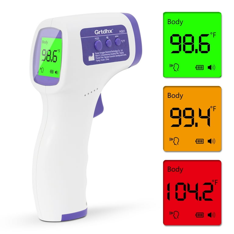 Lianbo IR Non-Contact Professional Medical Grade Infrared Thermometer Three Color LCD No Touch Forehead Ear and Body Temperature Reading Scanner Gun