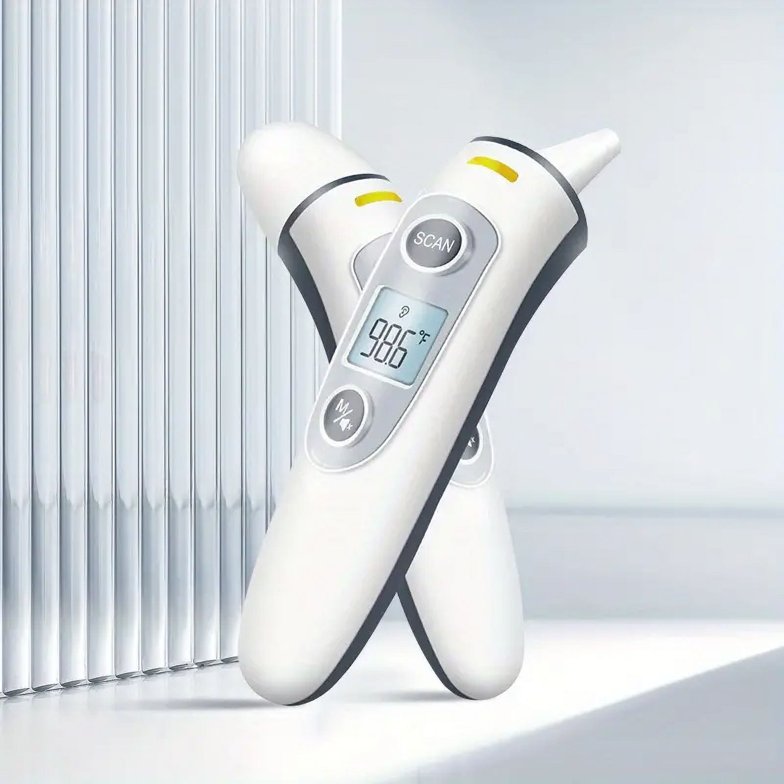 Forehead and Ear Thermometer, Infrared Thermometer for Baby & Kid & Adult, 1s Fast Reading with 2 Colors Backlight Fever Alarm and 20 Memories Recall
