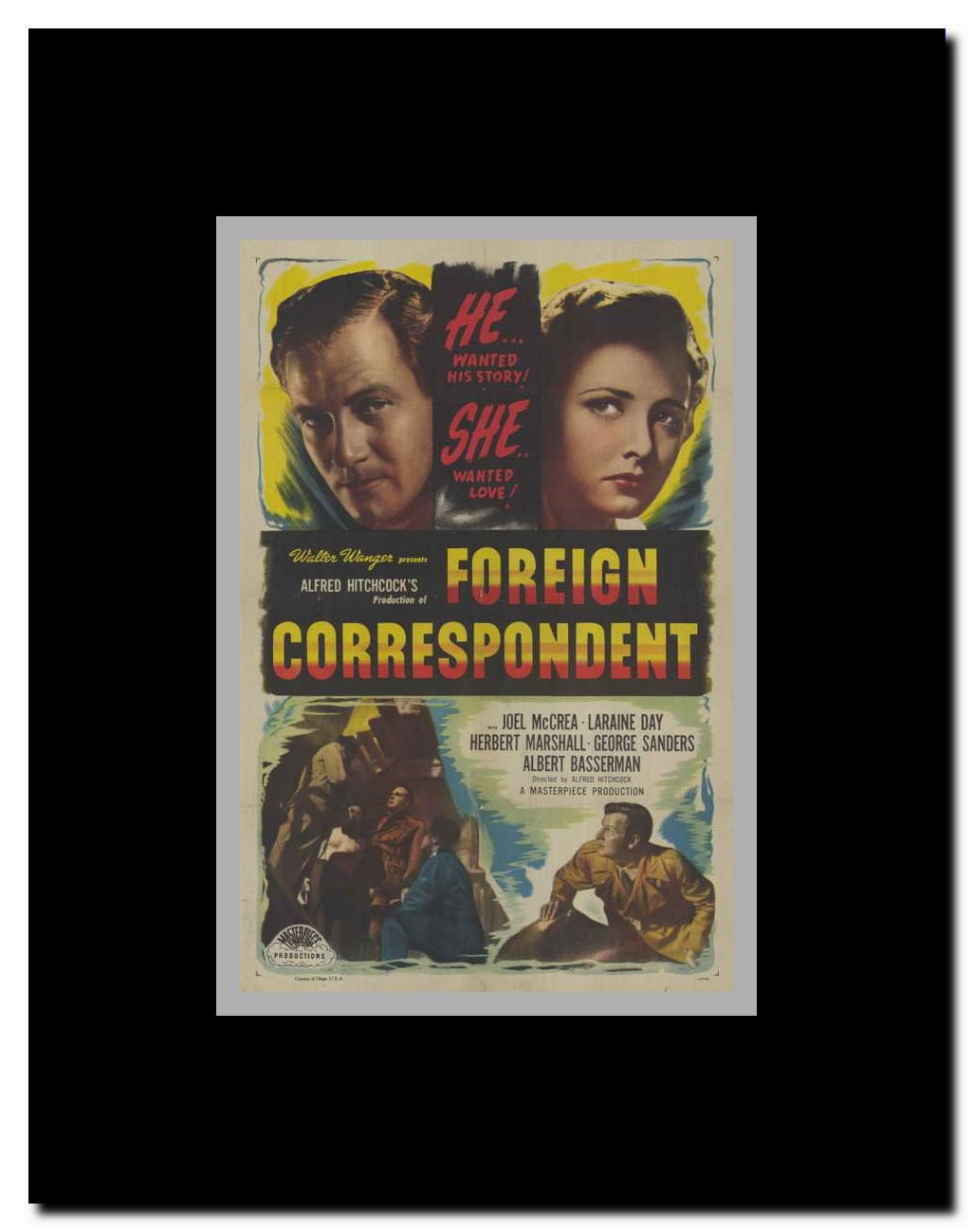 Foreign Correspondent Framed Movie Poster