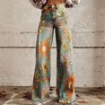 thumbnail image 1 of Foreign Trade Women's Casual Pants Imitation Jeans Wide Leg, 1 of 2