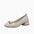 thumbnail image 1 of Foreign style, French style, thick heel, square head, fairy style, single shoe, medium heel, fashion, versatile, 1 of 7