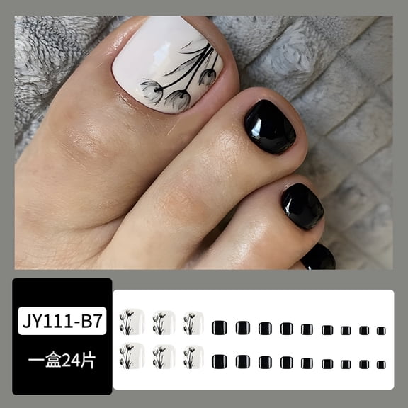 Foreign trade explosion toenail sticker, artistic personalized flower nail art piece, toenail Chinese style wearing nail art piece