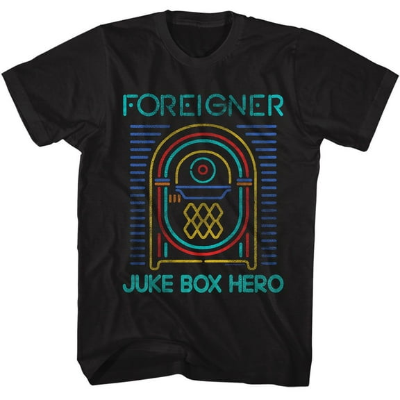 Foreigner Juke Box Hero Black T-Shirt