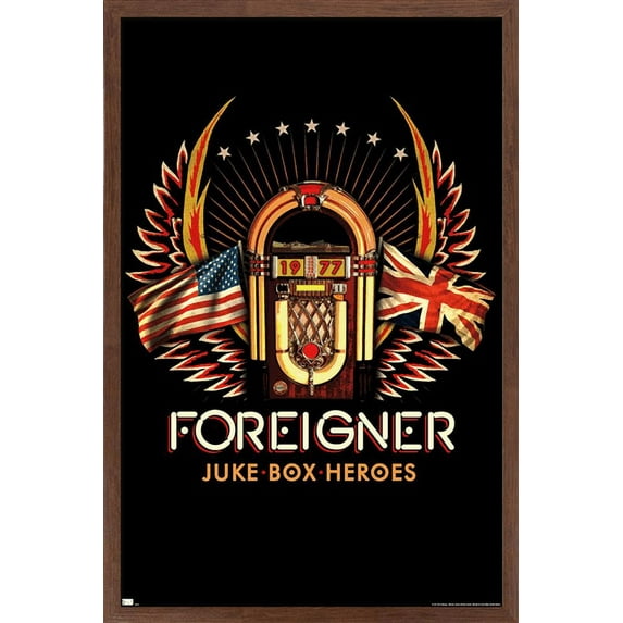Foreigner - Juke Box Heroes Wall Poster, 14.725" x 22.375", Framed