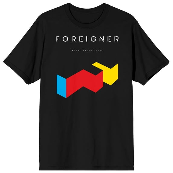 Foreigner Provocateur Album Art Crew Neck Short Sleeve Men's Black T-shirt-4XL