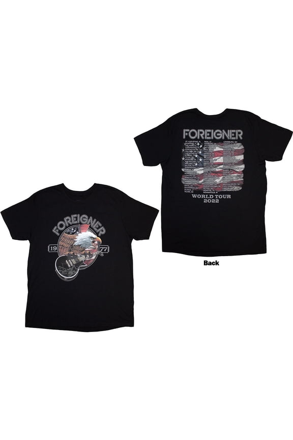 Foreigner Unisex T-Shirt Eagle (Black) (X-Large)