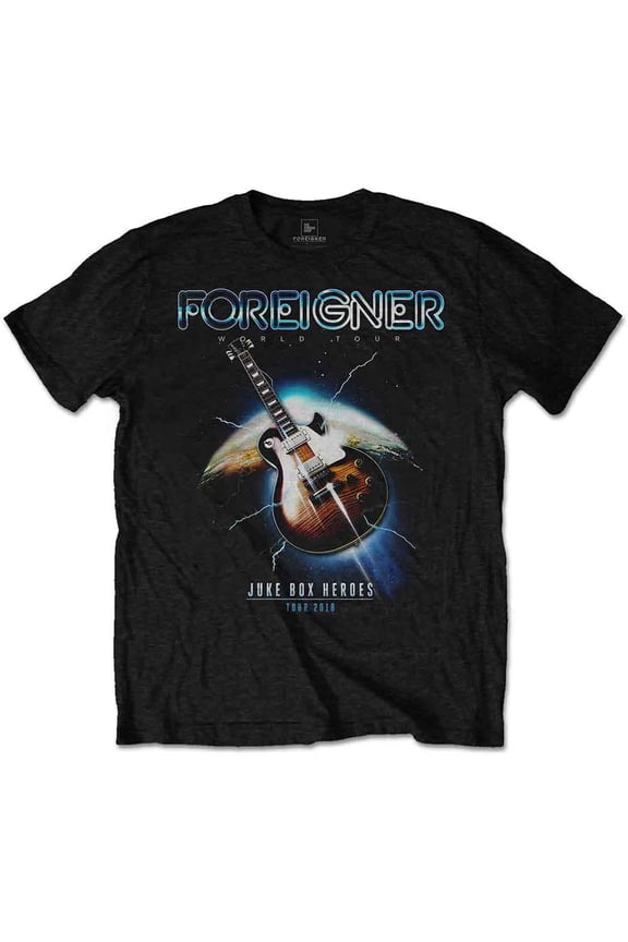Foreigner Unisex T-Shirt Juke Box Heroes (Large)