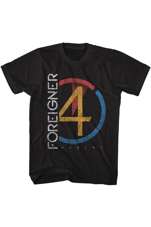 Foreigner Urgent Black Adult T-Shirt