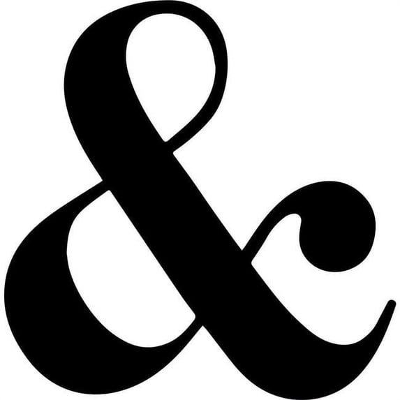 Foreman Metal Works ANDSYMBOL-24-BLACK Ampersand Design 14 Gauge Solid Powder Coated Steel Wall Art, Black - 24 in.