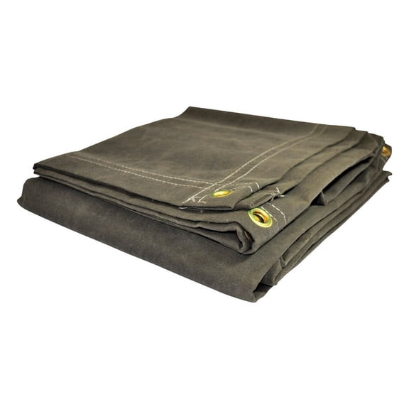 Foremost Dry Top 6 ft. x 8 ft. Heavy Duty Canvas Tarp Olive