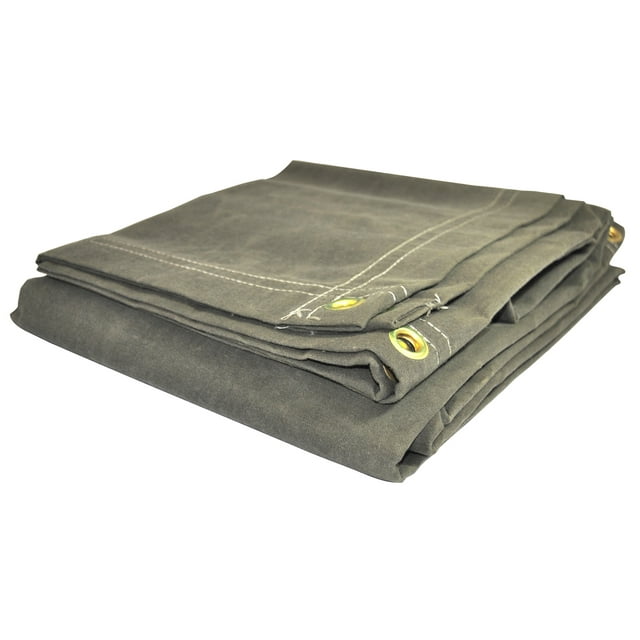 Foremost Dry Top 8 ft. x 10 ft. Heavy Duty Canvas Tarp Olive