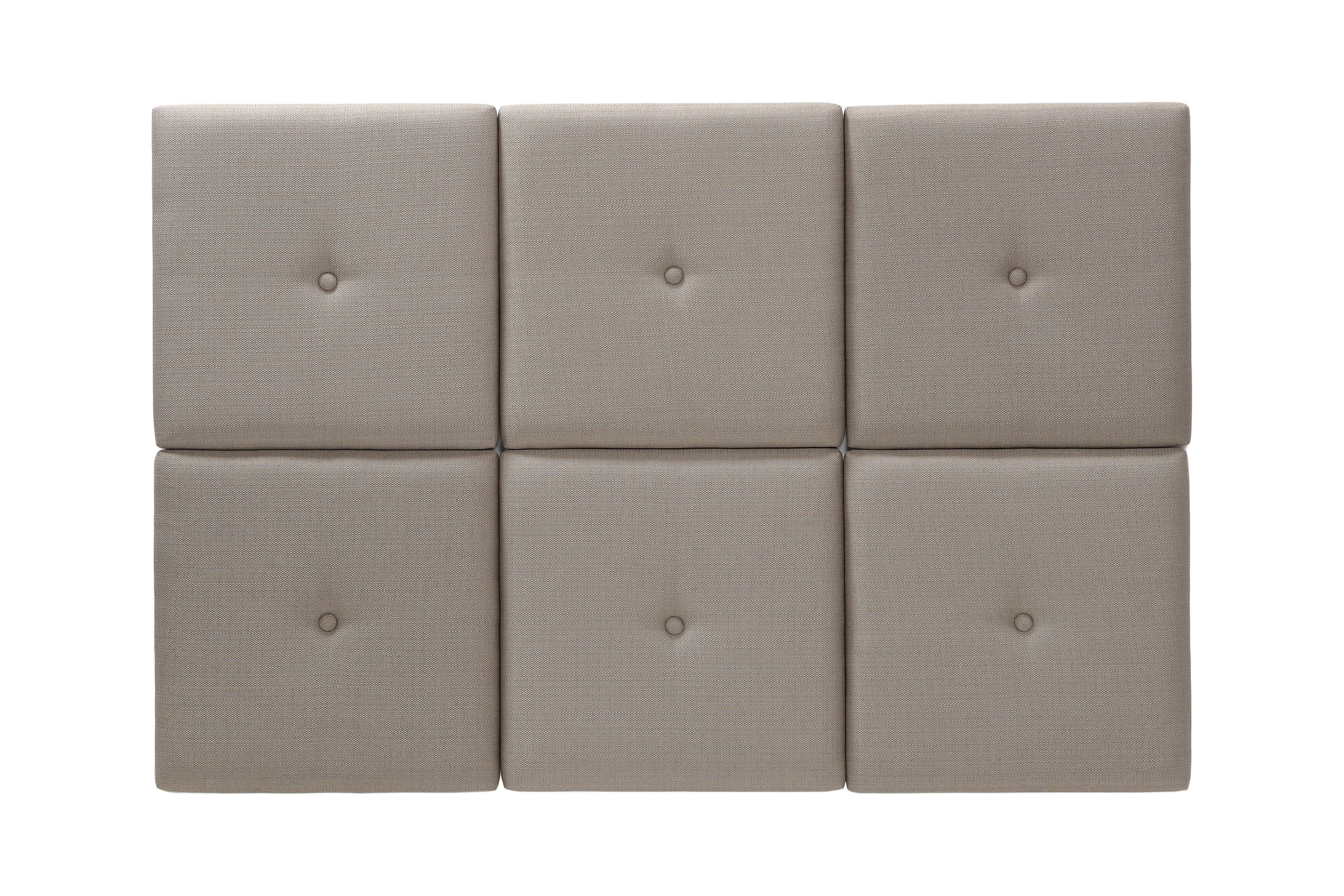 Foremost Tessa Taupe Fabric Tiled Headboard with Tuft Multiple