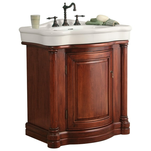Foremost Wingate Deep Cherry Bathroom Vanity Combo W VC Sink