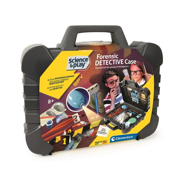 Clementoni, Science & Play Forensic Detective Case: Crack the Case with Fingerprint Dusting, Plaster Casting & Code Breaking (8+ Years)