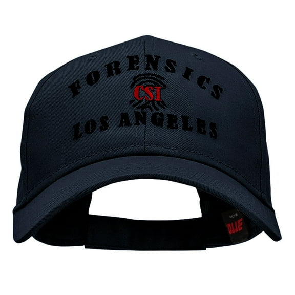 Forensics Los Angeles Embroidered Solid Cotton Twill Strap Cap - Navy OSFM