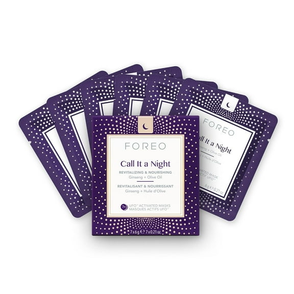 Foreo Call It a Night UFO Ginseng And Olive Oil Activated Face Mask, 0.21 oz (7 Pack)