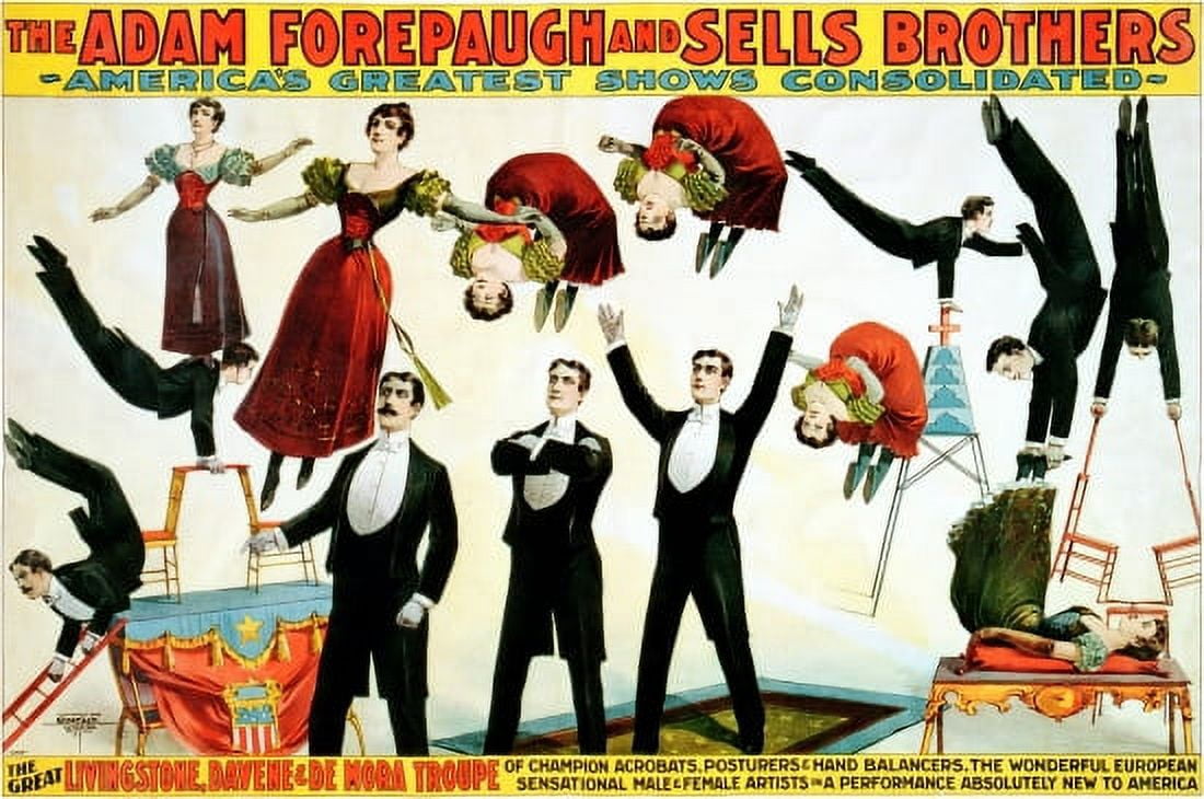 Forepaugh And Sells - The Great Livingstone Circus Canvas Art - (18 x 24)