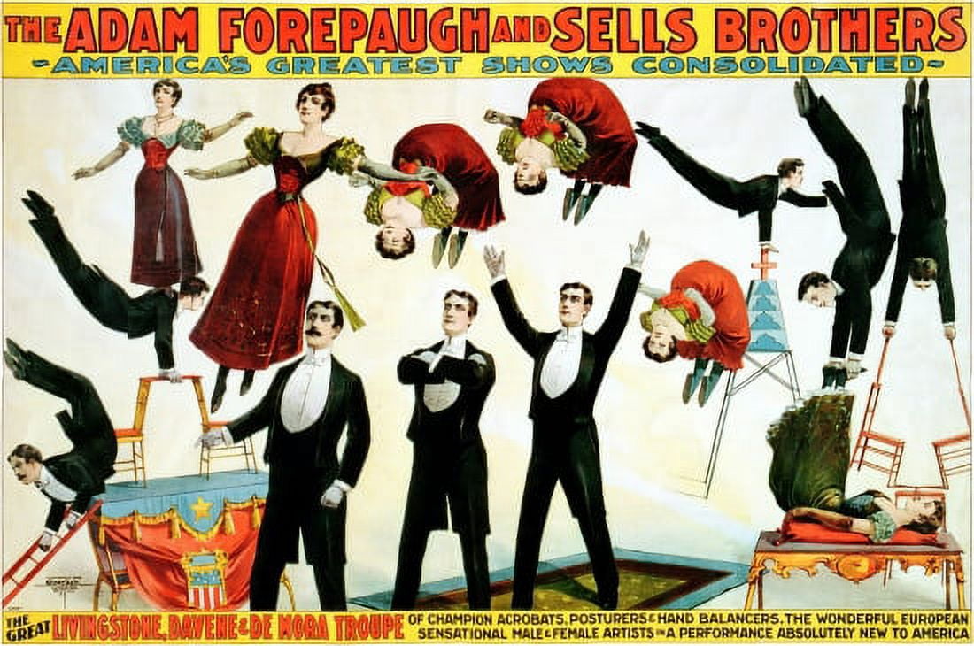 Forepaugh And Sells - The Great Livingstone Circus Canvas Art - (24 x 36)