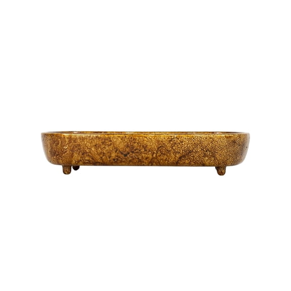 Foreside Home & Garden Antique Ball Footed Vanity Tray Brass Cast Iron