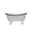 thumbnail image 1 of Foreside Home & Garden White Enamel Soap Dish with Black Distressed Rim – Bathtub & Sink Accessory, 1 of 4